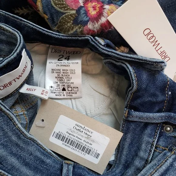 NWT Sundance DRIFWOOD Kelly Winter Bird BootCut Jeans. - Picture 6 of 17